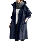 Impermeabile lungo da donna Elise – Giacca autunnale alla moda con cappuccio