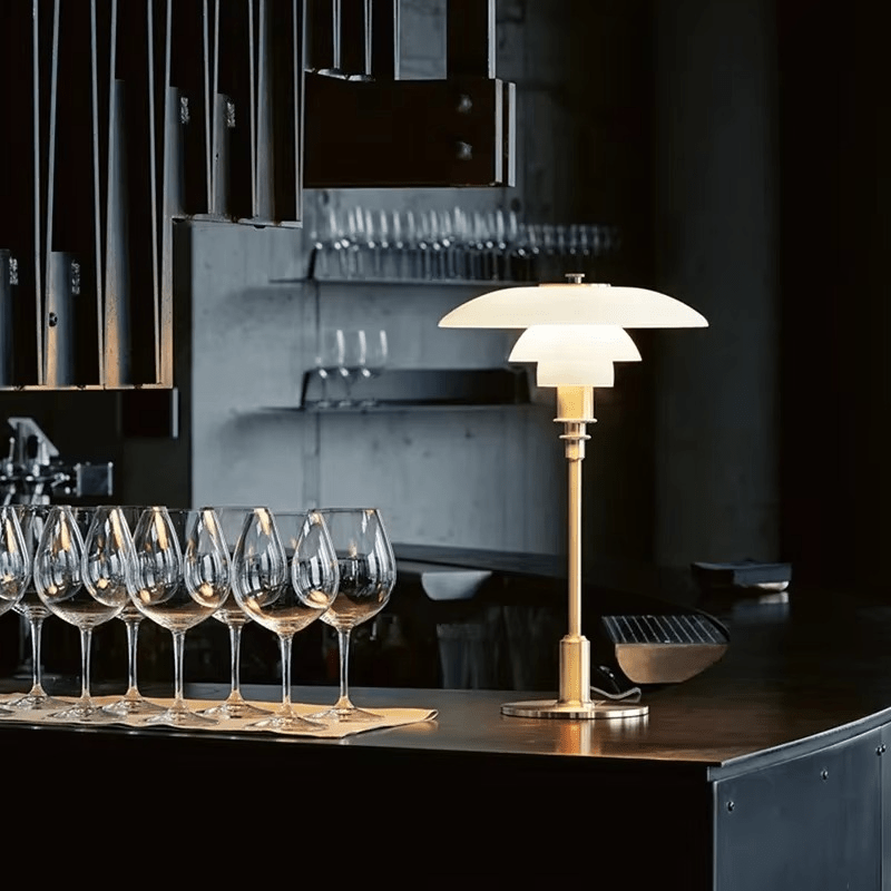 Lampada da Tavolo Design Danese – Lampada LED Scandinava con Luce Calda Dimmerabile