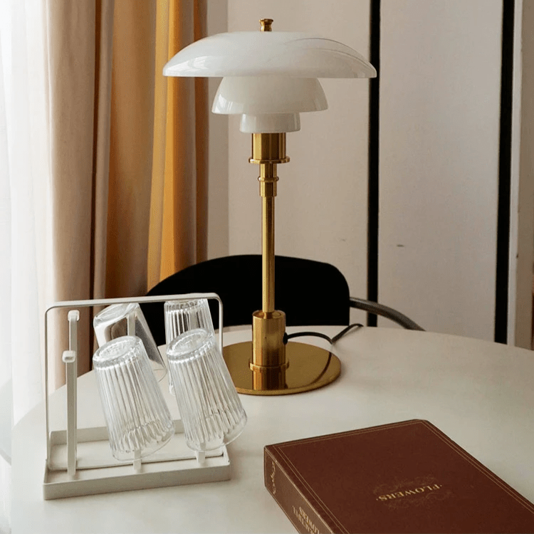 Lampada da Tavolo Design Danese – Lampada LED Scandinava con Luce Calda Dimmerabile