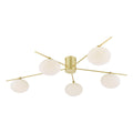 Dar Jasper 5 Luci Semi-Flush Oro Satinato e Vetro Opale