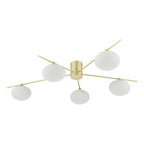 Dar Jasper 5 Luci Semi-Flush Oro Satinato e Vetro Opale