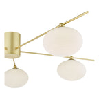 Dar Jasper 5 Luci Semi-Flush Oro Satinato e Vetro Opale