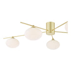 Dar Jasper 5 Luci Semi-Flush Oro Satinato e Vetro Opale