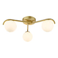 Dar Orlena 3 Luci Flush Oro Satinato e Vetro Opale