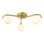 Dar Orlena 3 Luci Flush Oro Satinato e Vetro Opale