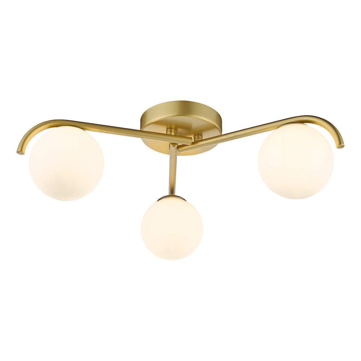Dar Orlena 3 Luci Flush Oro Satinato e Vetro Opale