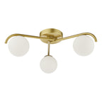 Dar Orlena 3 Luci Flush Oro Satinato e Vetro Opale