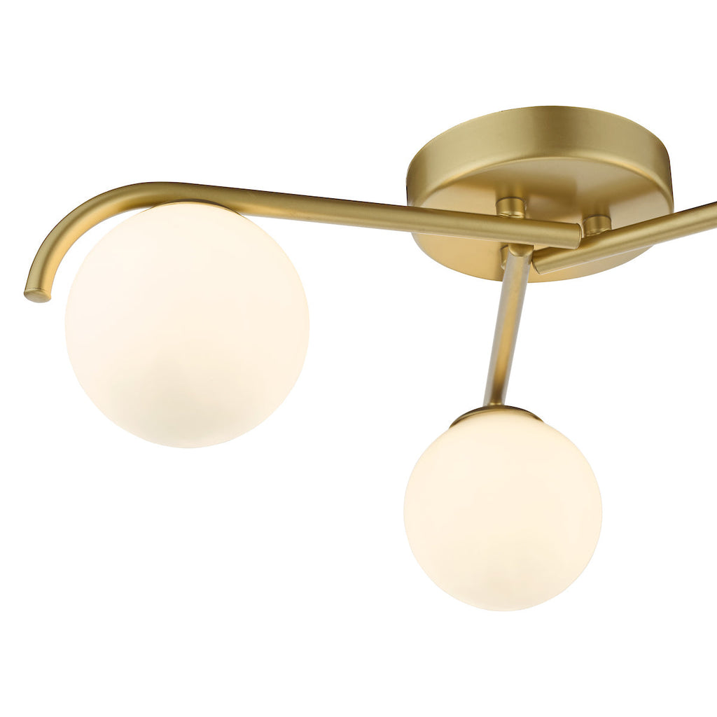 Dar Orlena 3 Luci Flush Oro Satinato e Vetro Opale