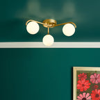 Dar Orlena 3 Luci Flush Oro Satinato e Vetro Opale
