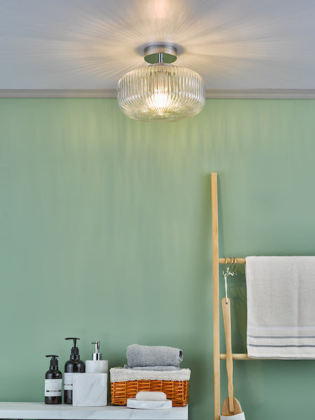 Dar Riva Flush Lampada da Soffitto per Bagno in Cromo Lucido IP44