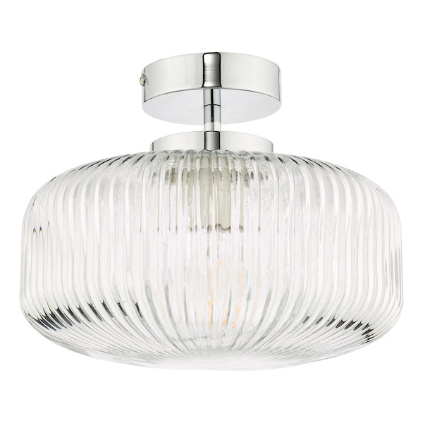 Dar Riva Flush Lampada da Soffitto per Bagno in Cromo Lucido IP44