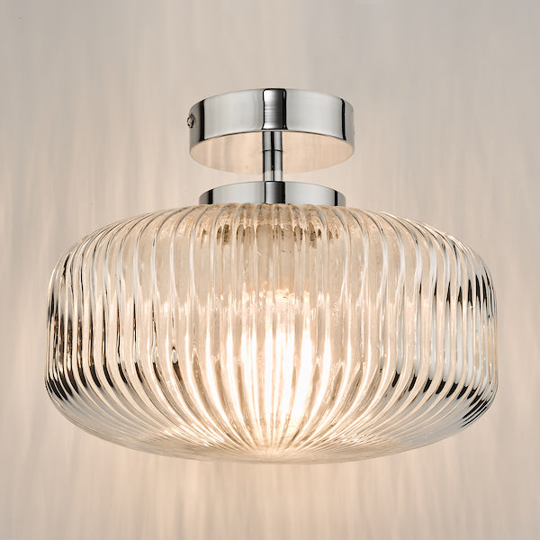 Dar Riva Flush Lampada da Soffitto per Bagno in Cromo Lucido IP44