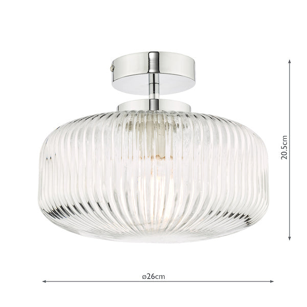 Dar Riva Flush Lampada da Soffitto per Bagno in Cromo Lucido IP44