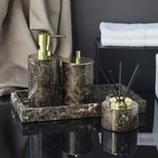 Accessori per Bagno in Marmo Naturale Scuro Dispenser di Lusso per Bagno