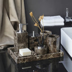 Accessori per Bagno in Marmo Naturale Scuro Dispenser di Lusso per Bagno