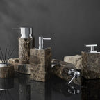 Accessori per Bagno in Marmo Naturale Scuro Dispenser di Lusso per Bagno