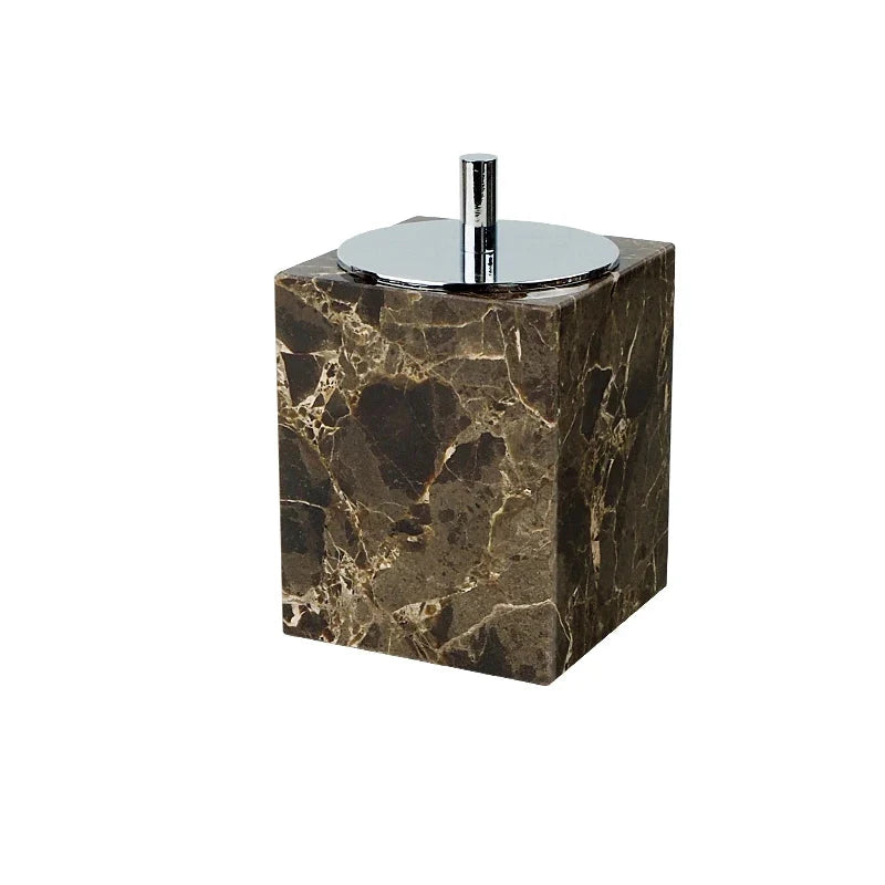 Accessori per Bagno in Marmo Naturale Scuro Dispenser di Lusso per Bagno