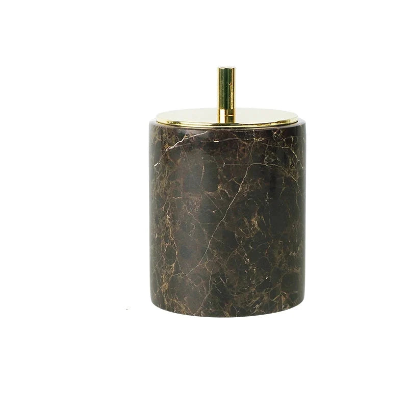 Accessori per Bagno in Marmo Naturale Scuro Dispenser di Lusso per Bagno