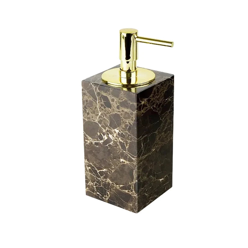 Accessori per Bagno in Marmo Naturale Scuro Dispenser di Lusso per Bagno