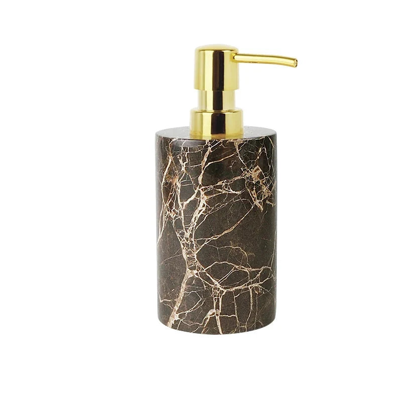Accessori per Bagno in Marmo Naturale Scuro Dispenser di Lusso per Bagno