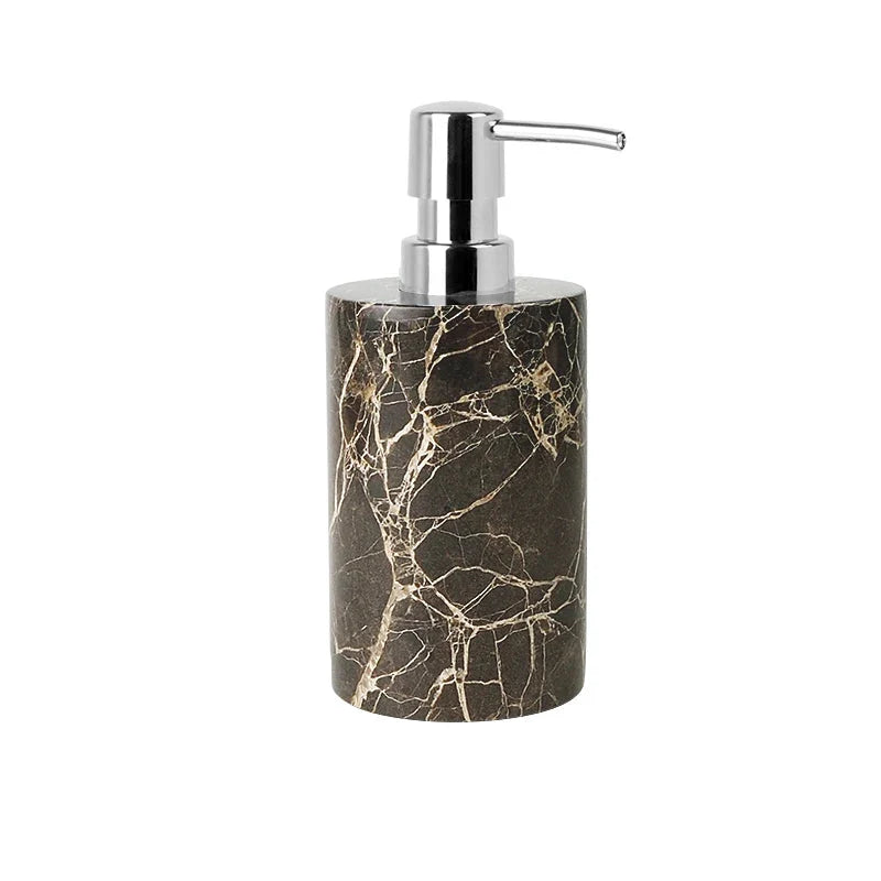 Accessori per Bagno in Marmo Naturale Scuro Dispenser di Lusso per Bagno