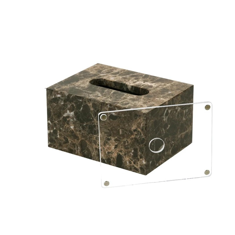 Accessori per Bagno in Marmo Naturale Scuro Dispenser di Lusso per Bagno