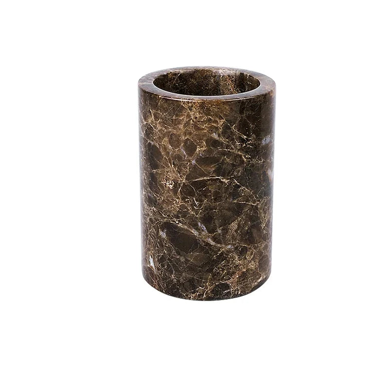 Accessori per Bagno in Marmo Naturale Scuro Dispenser di Lusso per Bagno