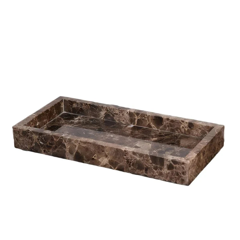 Accessori per Bagno in Marmo Naturale Scuro Dispenser di Lusso per Bagno