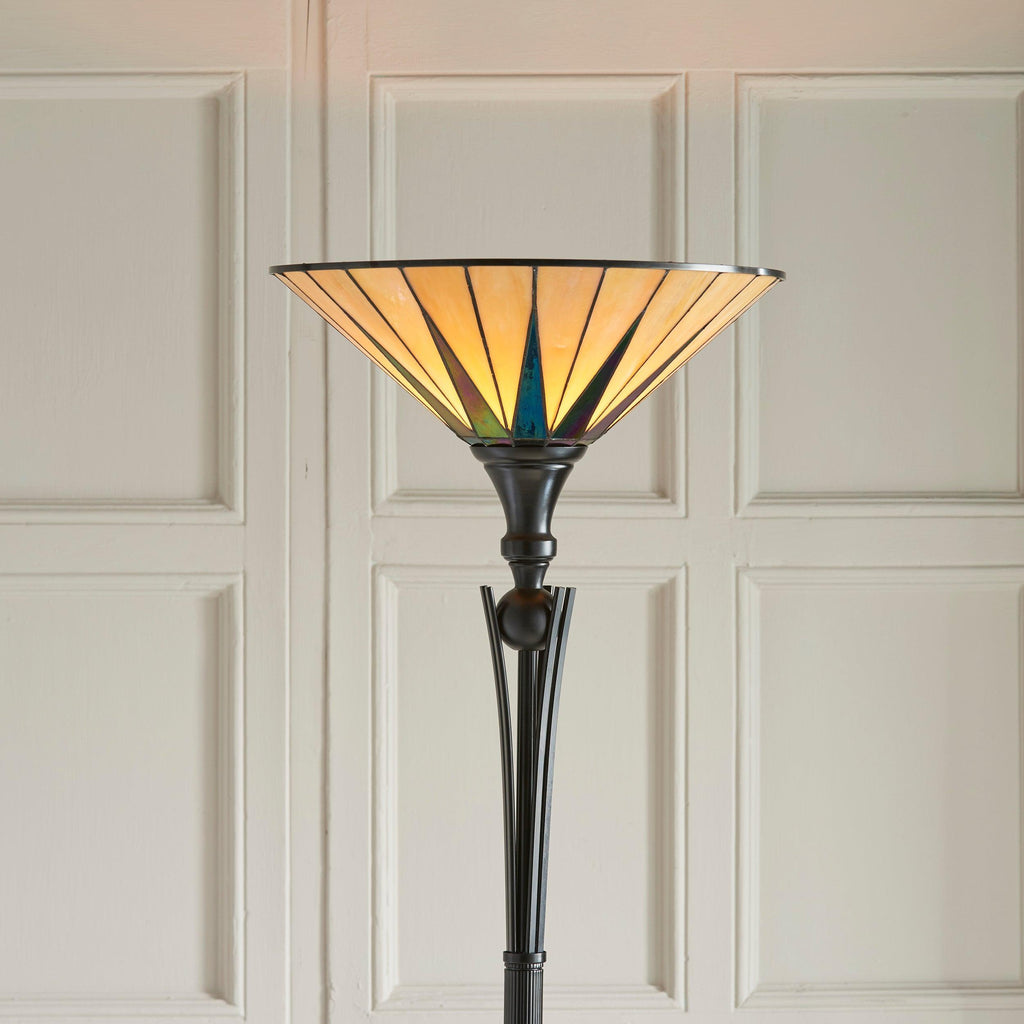 Lampada da Terra Tiffany Dark Star Uplighter Interiors 1900