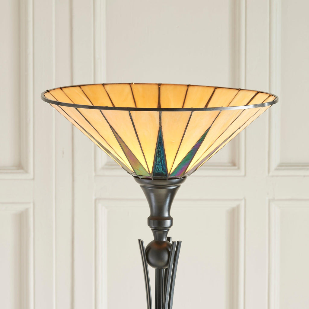 Lampada da Terra Tiffany Dark Star Uplighter Interiors 1900