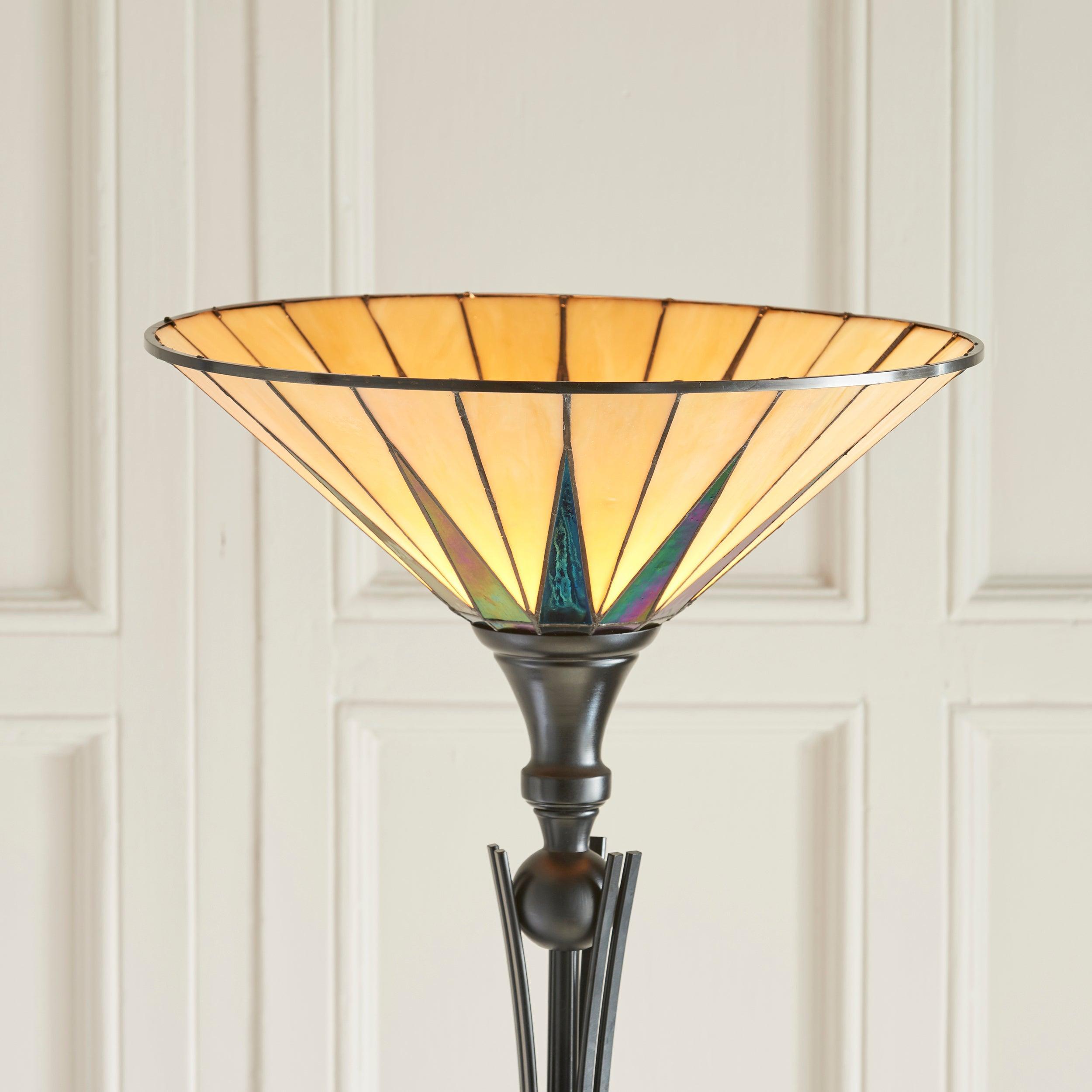 Lampada da Terra Tiffany Dark Star Uplighter Interiors 1900