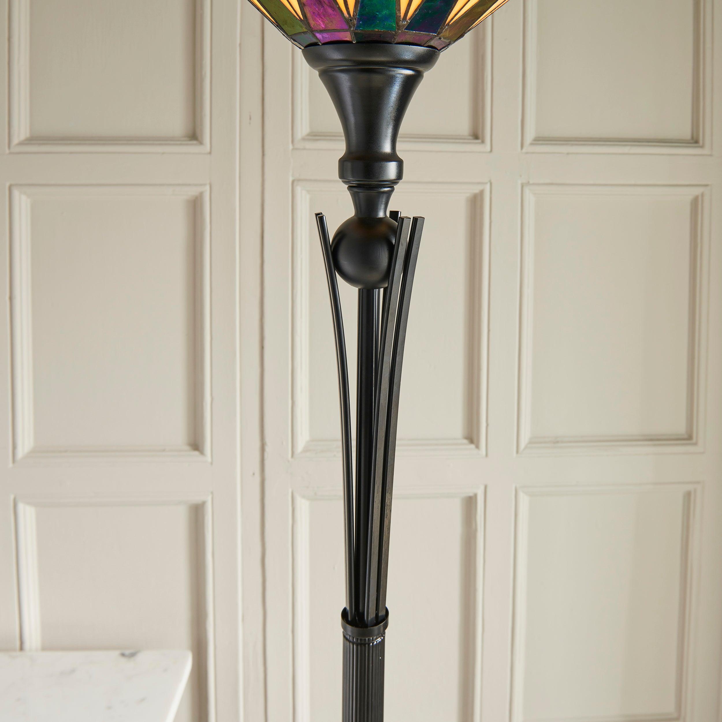 Lampada da Terra Tiffany Dark Star Uplighter Interiors 1900