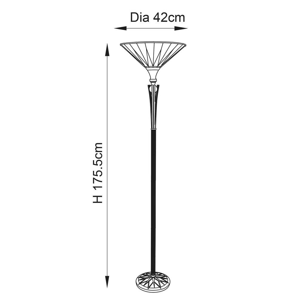 Lampada da Terra Tiffany Dark Star Uplighter Interiors 1900