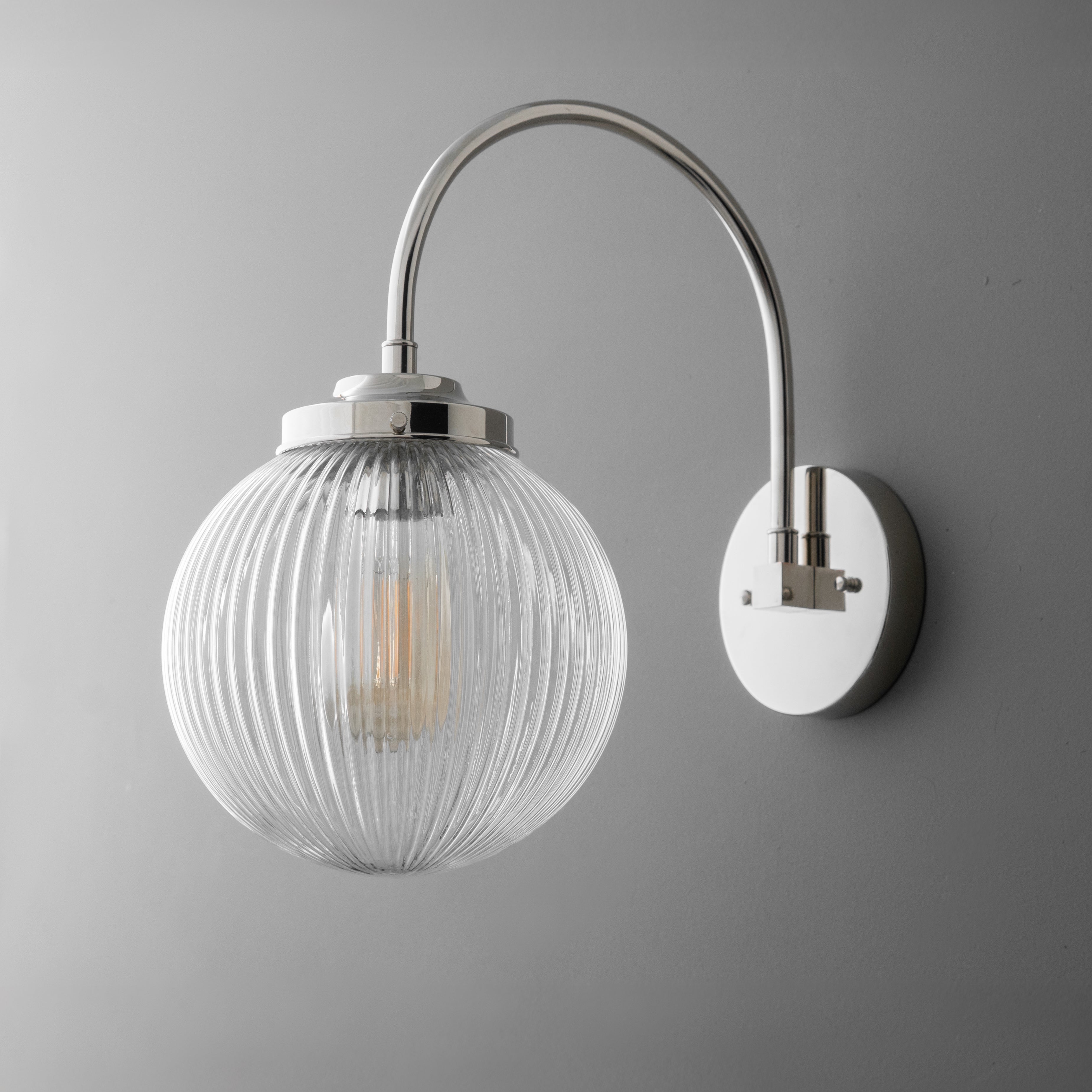 Applique da Parete in Vetro per Illuminazione Industriale per Soggiorno