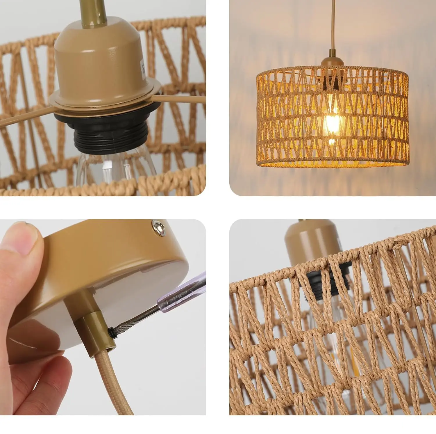 NaturaRiet Lampada a Sospensione in Rattan – Atmosfera Autentica in un Design Moderno