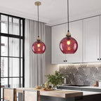 Lampade a sospensione in vetro effetto onda d'acqua