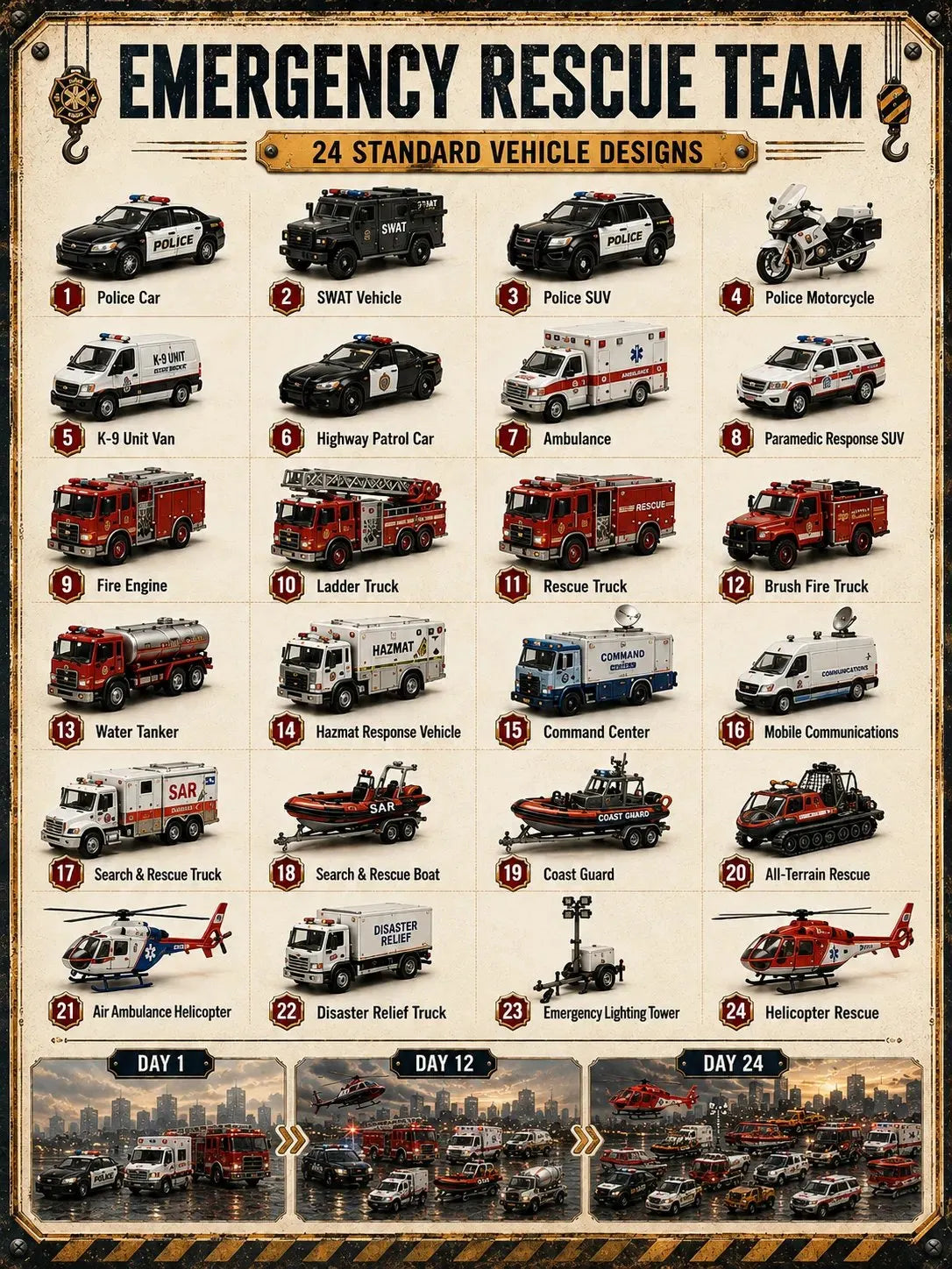 🚧Costruisci la Collezione Flotta Calendario dell'Avvento 24-Giorni Veicoli | ✨Una Nuova Avventura Ogni Mattina