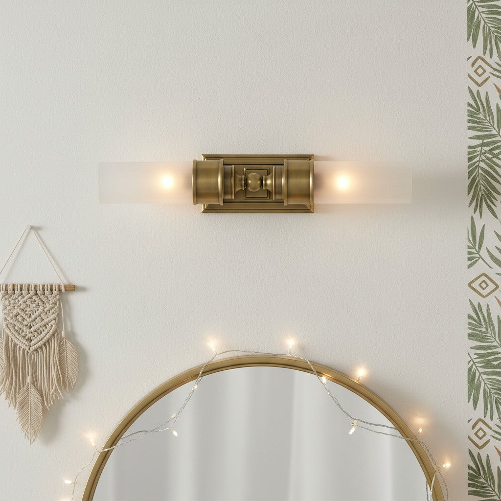 Applique da Bagno Contemporanea a Tubo in Vetro Doppio Elite