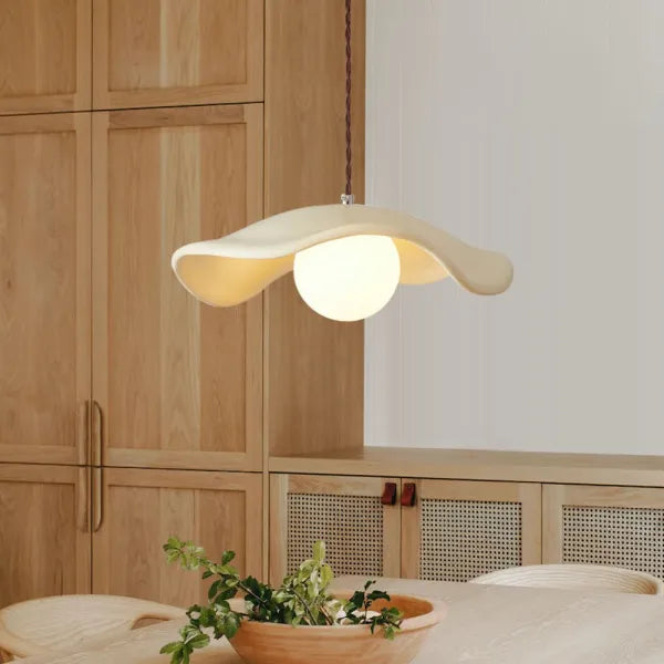 Lampada a sospensione creativa Wabi Sabi per la sala da pranzo con foglie di loto