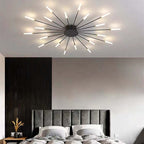 Wesley Flush-Mount Ceiling Light Fuochi d'Artificio, Nero/Oro