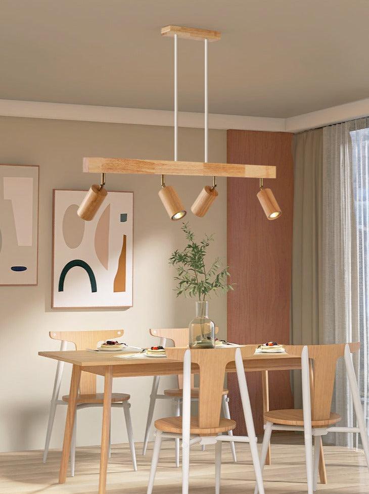Spot da soffitto in legno massello – Regolabile, Rovere Bianco o Noce