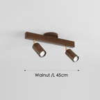 Spot da soffitto in legno massello – Regolabile, Rovere Bianco o Noce