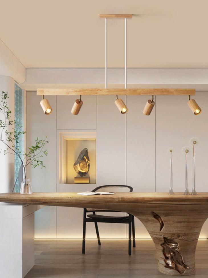 Spot da soffitto in legno massello – Regolabile, Rovere Bianco o Noce