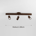 Spot da soffitto in legno massello – Regolabile, Rovere Bianco o Noce