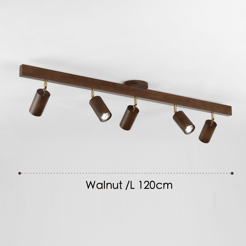 Spot da soffitto in legno massello – Regolabile, Rovere Bianco o Noce