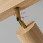 Spot da soffitto in legno massello – Regolabile, Rovere Bianco o Noce