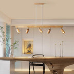 Spot da soffitto in legno massello – Regolabile, Rovere Bianco o Noce