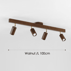 Spot da soffitto in legno massello – Regolabile, Rovere Bianco o Noce