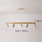 Spot da soffitto in legno massello – Regolabile, Rovere Bianco o Noce