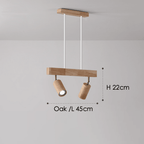 Spot da soffitto in legno massello – Regolabile, Rovere Bianco o Noce